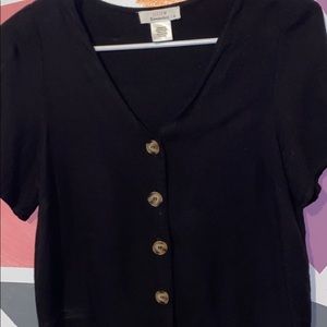 Black button up flowy top